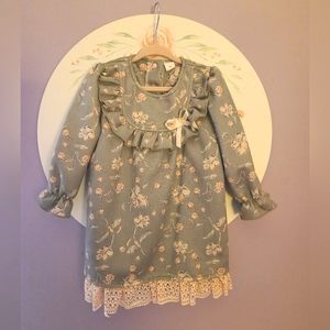 Pale Green Floral Cordory Dress